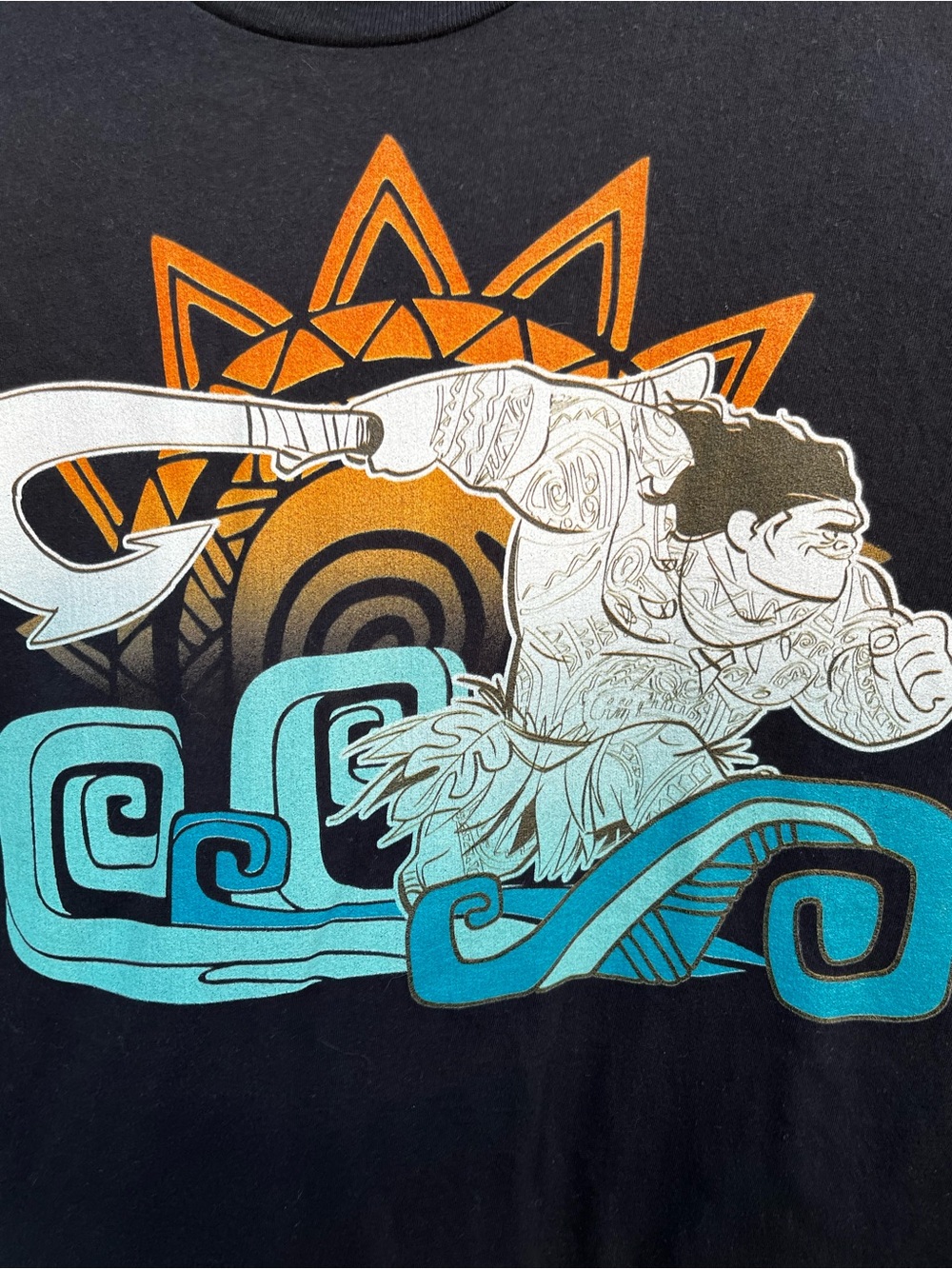 Disney Maui Moana Graphic T-Shirt Black 2XL